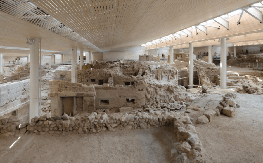 ruinas de akrotiri, santorini, grécia
